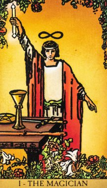 Sihirbaz, Tarot güvertesindeki Binbaşı Arcana 'nın ilk kartı.. 