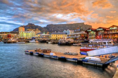 V&A Waterfront & Sunset clipart