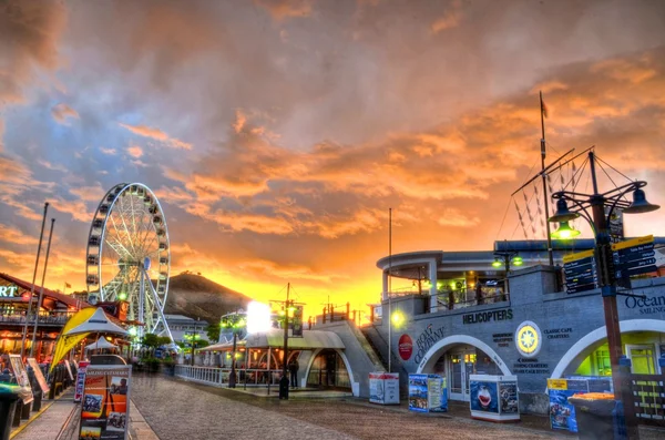 V&A Waterfront & Orange Sky — Stock Photo, Image