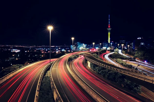 Auckland & Traillights — Stockfoto