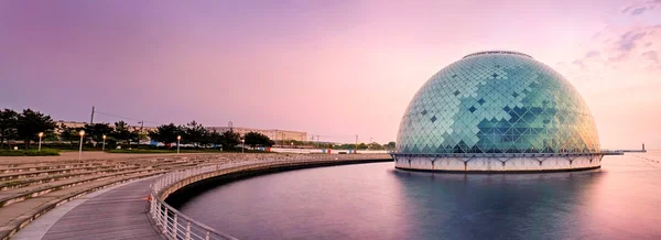 Osaka maritiem museum & zonsondergang — Stockfoto