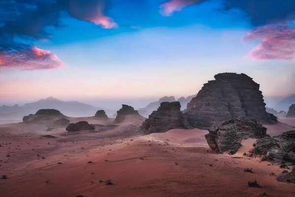 Photo Wadi Rum Desert Jordan Sunset Time — Stock Photo, Image