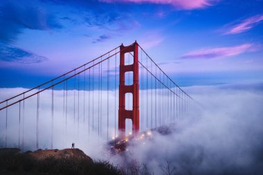 Fotoğraf günbatımı zamanı, Golden Gate Köprüsü'nün