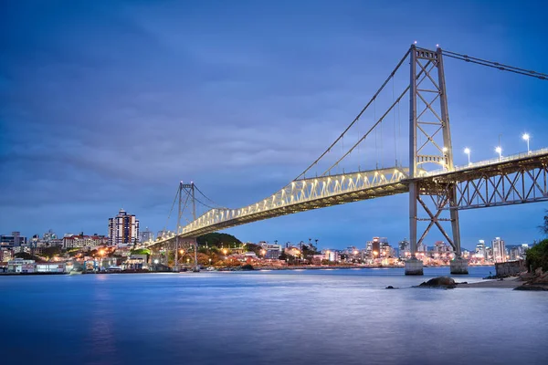 Photo Hercilio Luz Bridge Florianopolis Santa Catrina Brazil Stock Photo