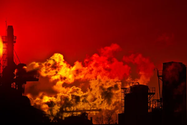 Incêndio industrial — Fotografia de Stock