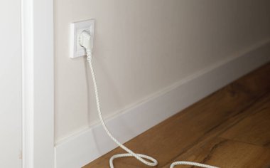 white plug in socket electric energy. High quality photo