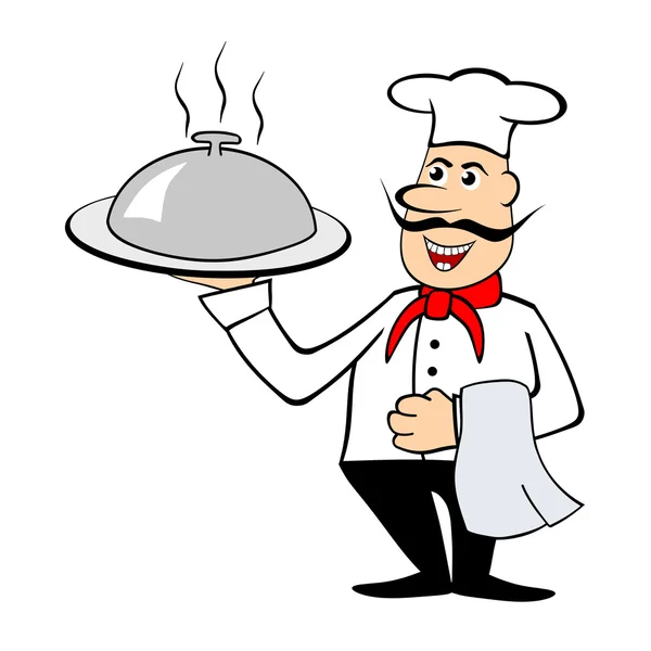 Chef segurando um prato — Fotografia de Stock