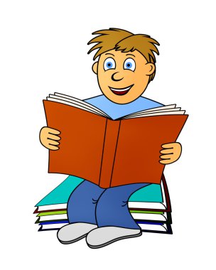 oturan çocuk kitap okur