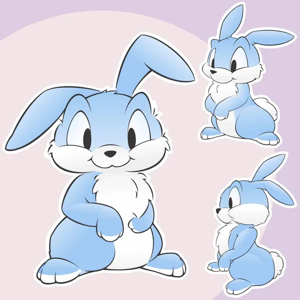Cute Cartoon Rabbit Bunny — Stock Vector