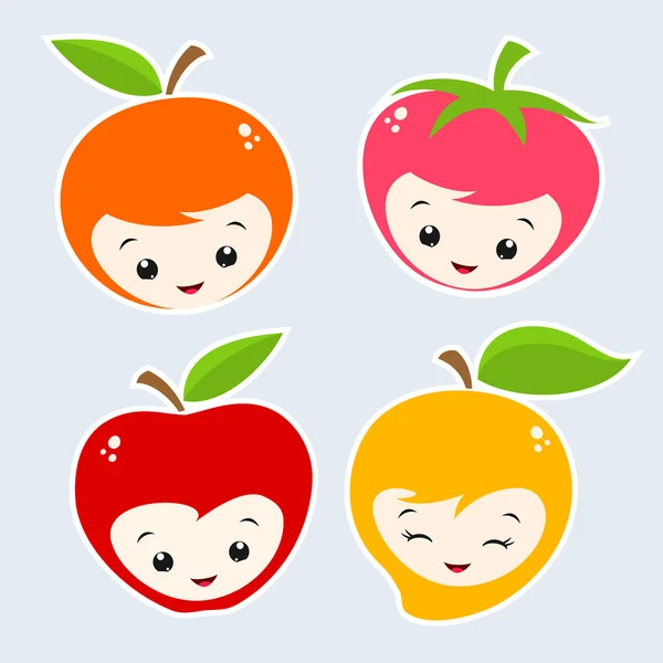 Cartoon Fruits — Stock Vector