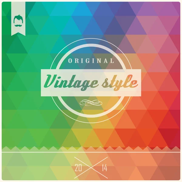 Rótulo retro hipster vintage, tipografia, elementos de design geométrico, ilustração vetorial — Vetor de Stock