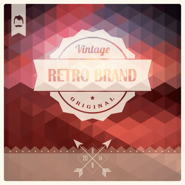 Rótulo retro hipster vintage, tipografia, elementos de design geométrico, ilustração vetorial —  Vetores de Stock