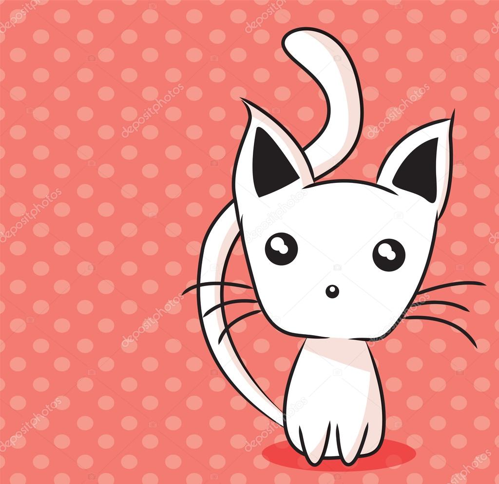 Adorable kitten illustration, vector illustration