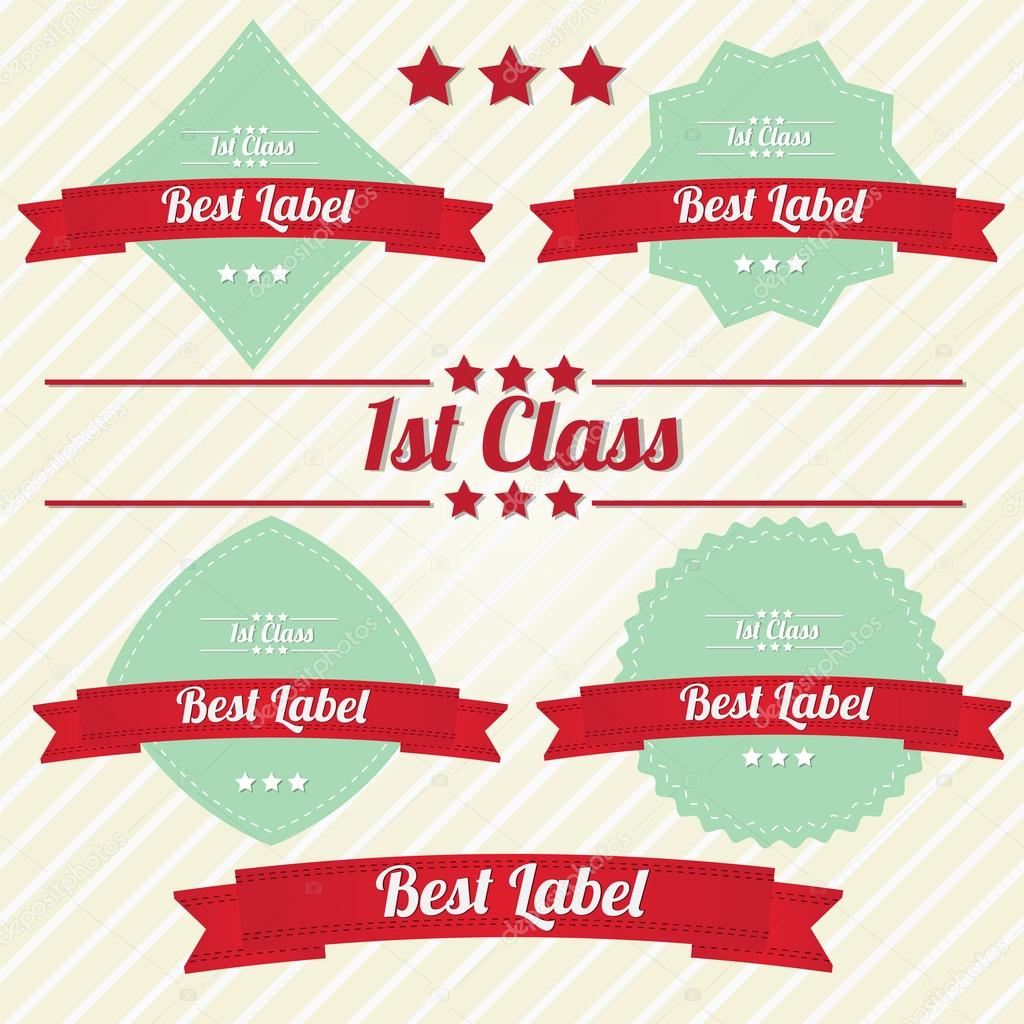 Set of vintage retro labels, stamps, ribbons, marks and calligraphic design elements, vector