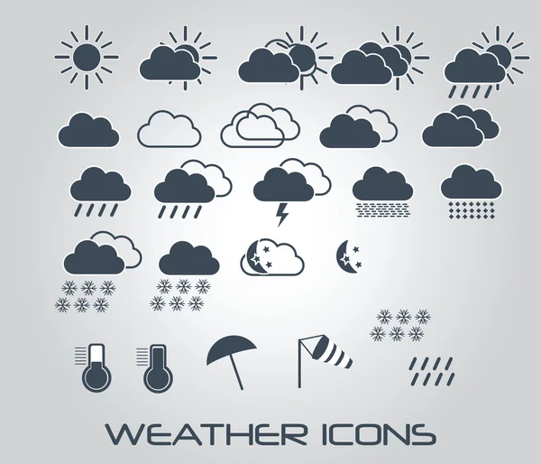 Collection of mobile weather icons, vector — Stock Vector