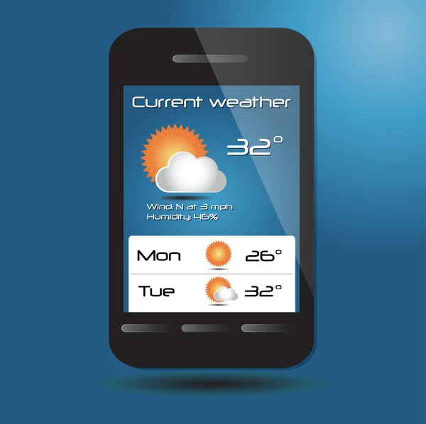 Collection of mobile weather icons, vector — Stock Vector