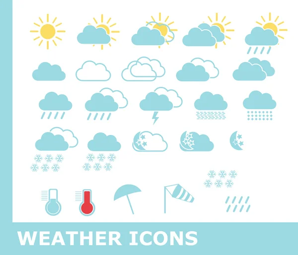 Collection of mobile weather icons, vector — Stock Vector