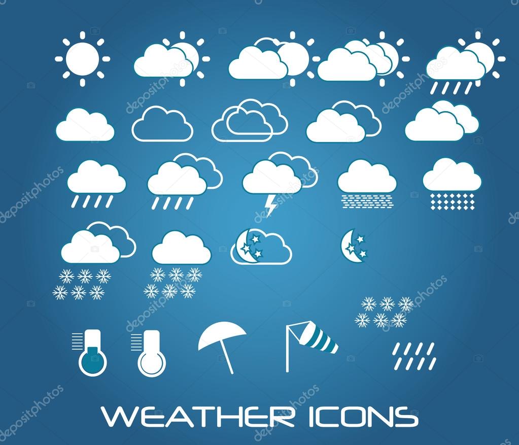 Collection of mobile weather icons, vector