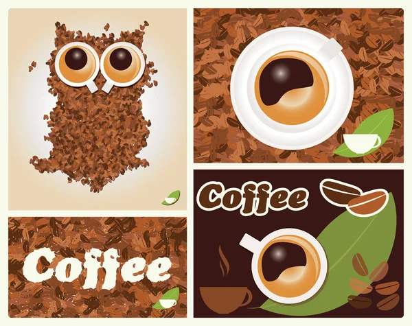Collection of coffee inspired illustrations, vector — Stock Vector