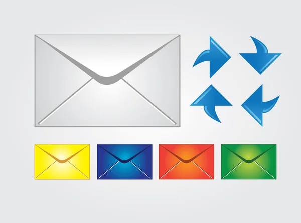 Envelopes, arrows, web icons, vector — Stock Vector