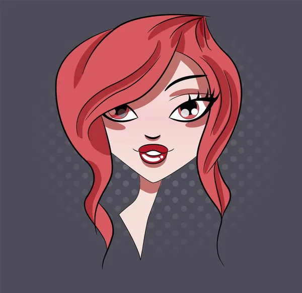 Retrato de una hermosa chica, ilustración vectorial — Vector de stock