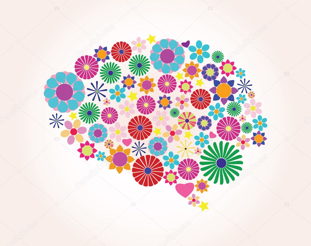 Abstract human brain, creative, vector