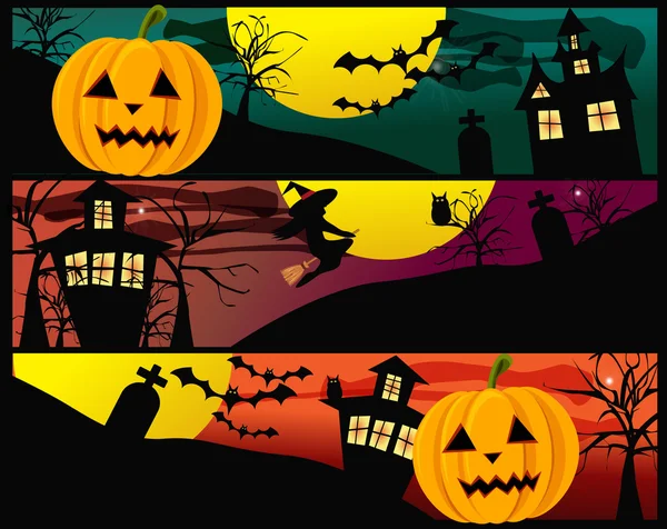 Bannières d'Halloween — Image vectorielle