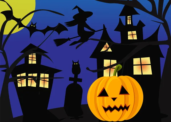 Halloween scene — Stockvector