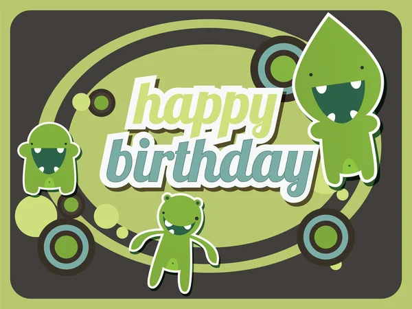 Tarjeta de cumpleaños feliz — Vector de stock