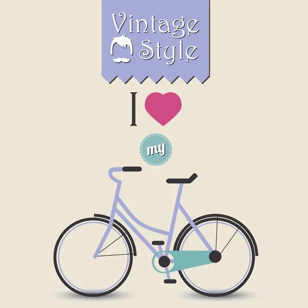 Amo a minha bicicleta — Vetor de Stock