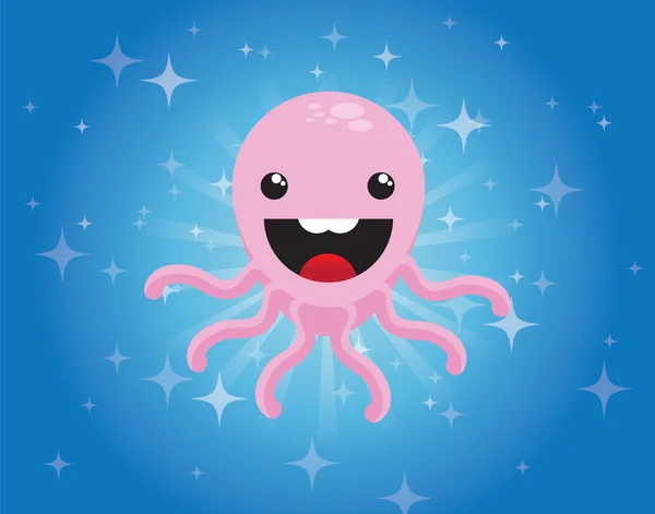 Cartoon octopus — Stock Vector