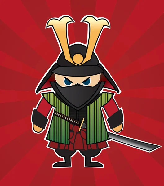 Samurai cartoon afbeelding — Stockvector