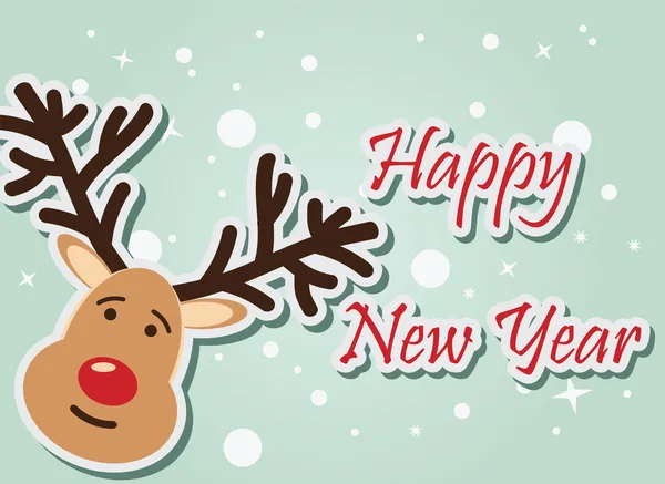 Reindeer New Year — Stock Vector