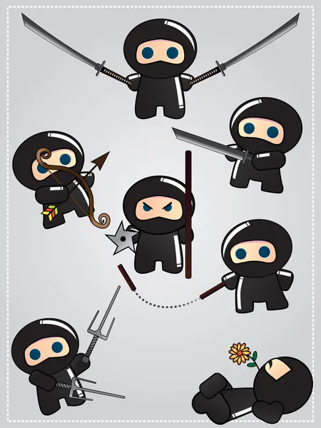 Cartoon ninja warriors Royalty Free Stock Vectors
