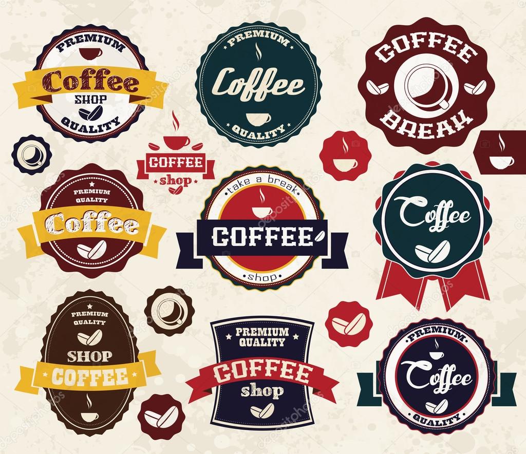 Collection of coffee stickers