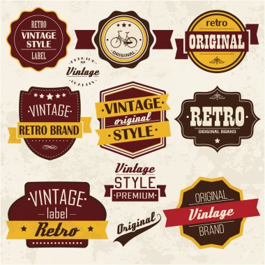 retro vintage etiket koleksiyonu