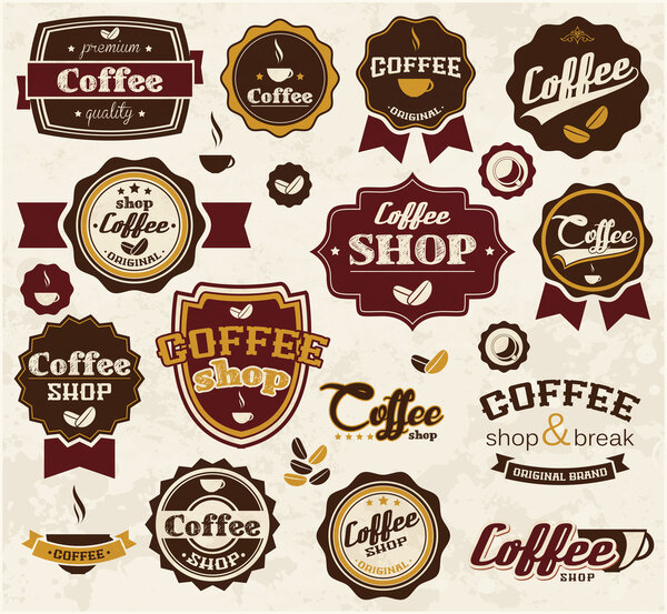 Collection of coffee stickers