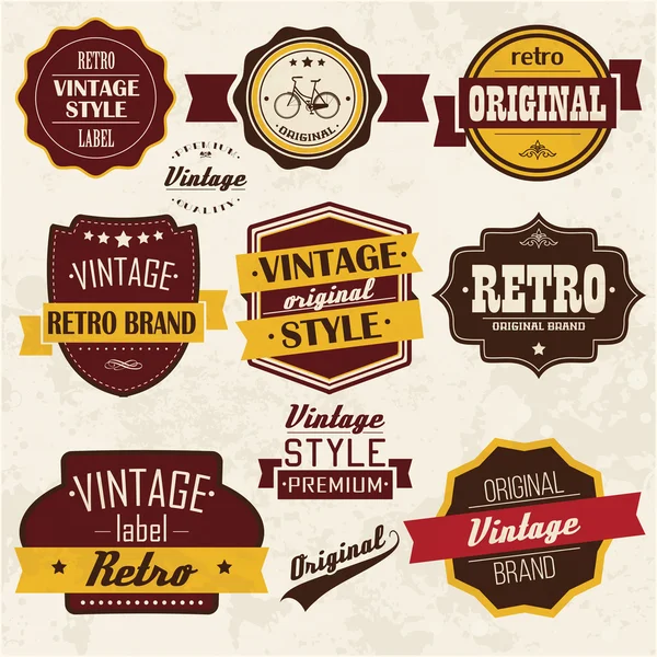 Collection of vintage retro labels — Stock Vector
