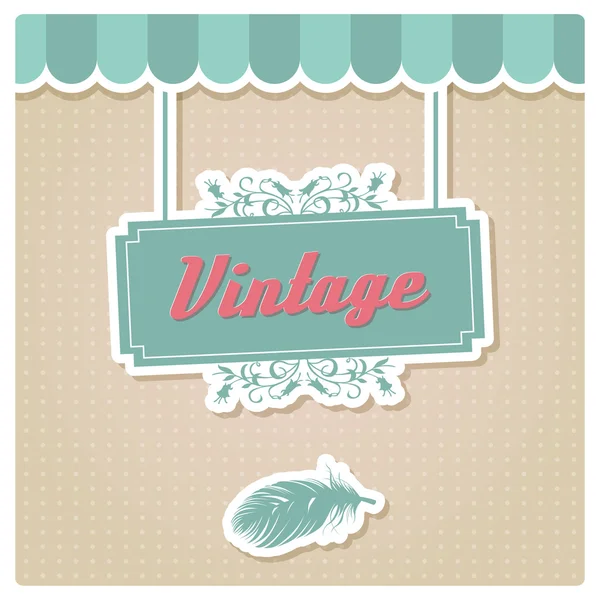 Vintage design retrò card, saluto, menu, invito, compleanno, illustrazione vettoriale — Vettoriale Stock