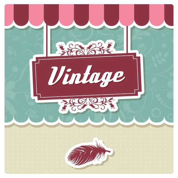 Vintage retro card design, greeting, menu, invitation, birthday , vector illustration — Stock Vector