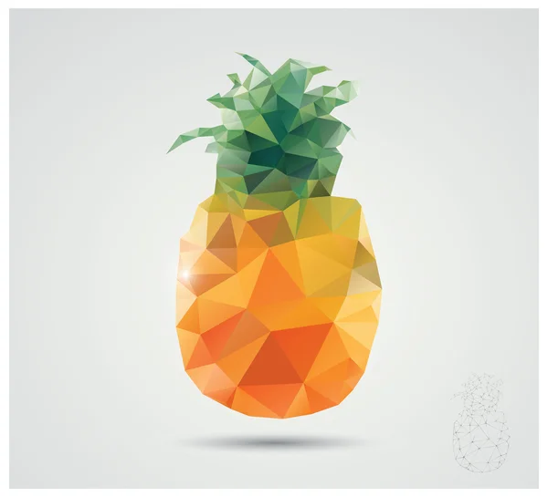 几何多边形水果，三角形，菠萝，矢量图 — 图库矢量图片