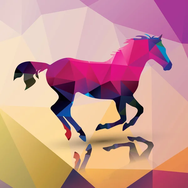 Geometrische veelhoekige paard, patroon ontwerp, vectorillustratie — Stockvector