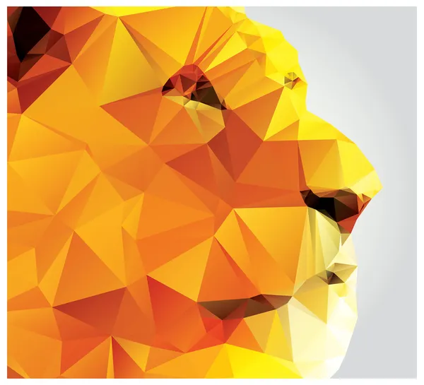 Geometric polygon lion head, profile, triangle pattern, vector illustration — Stock Vector