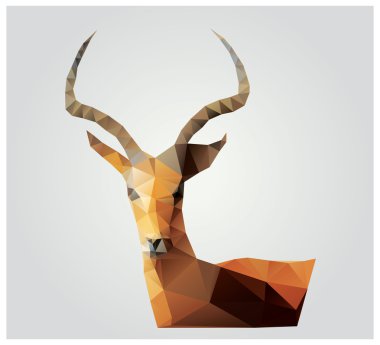 Geometric polygon antelope, triangle pattern design, vector illustration