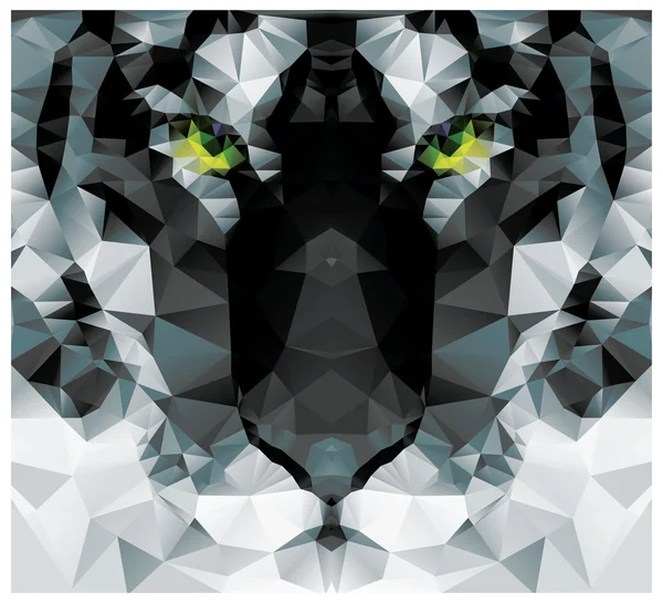 geometrik çokgen beyaz kaplan başı, üçgen desen tasarım, illüstrasyon vektör