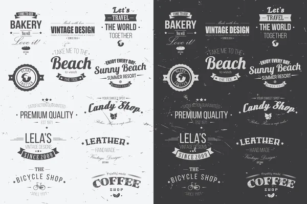 retro vintage nişan, rozetleri, pullar, kurdeleler ve tipografik tasarım öğeleri, vektör çizim