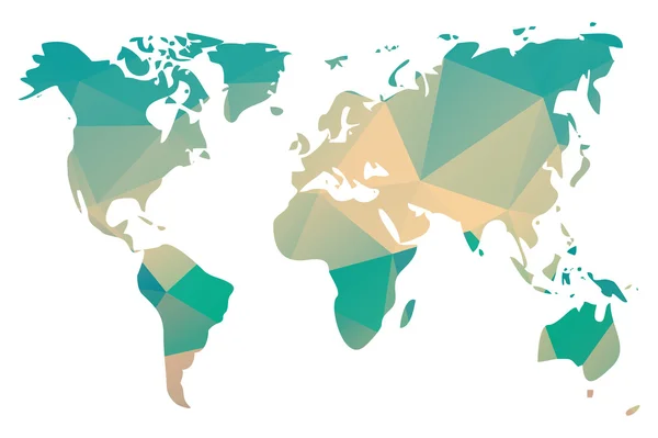 Mapa świata w geometrii trójkąta wzór, ilustracji wektorowych — Wektor stockowy