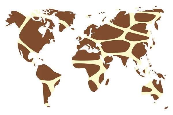 World map in animal print design, vector illustration — Stock Vector