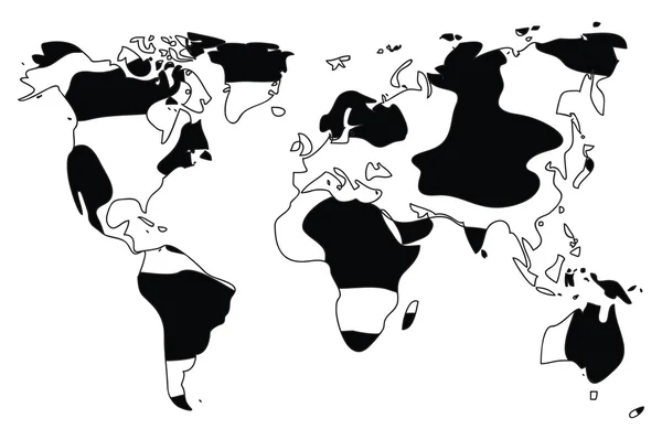 पशु प्रिंट डिजाइन में विश्व मानचित्र, वेक्टर चित्र — स्टॉक वेक्टर