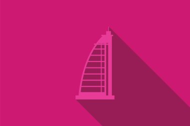 Dünya landmark, burj al arab hotel, dubai, emirates, vektör çizim
